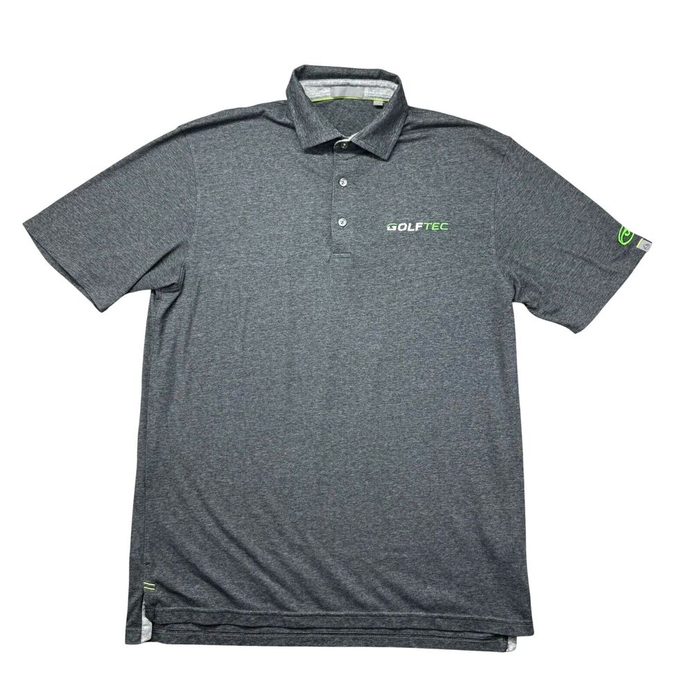 Tasc Performance Polo Shirt Men's Medium Gray Short Sleeve Stretch Golf Active